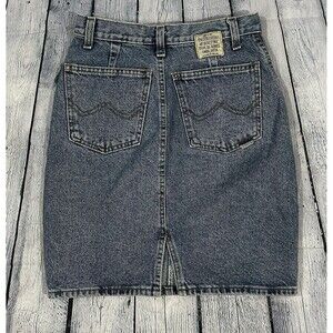 80's United Colors of Benetton Denim Blue Jean Skirt Vintage "TYPE DE NIMES"